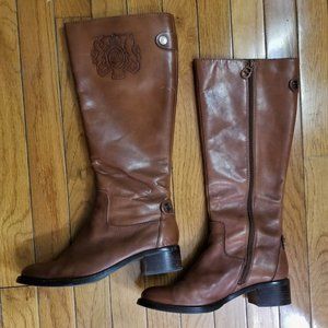 Etienne Aigner Leather Riding Sz 6M Boots Zippered
